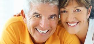 Smiling older couple